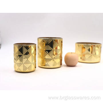 New desgin electroplate gold glass jar for candle